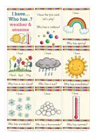 Aperçu - Jeux - weather / seasons game English (I have, who has?) - Page 1