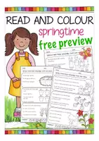 Aperçu - Feuilles d'exercices - FREEBIE English SPRING / Easter read and colour worksheets - Page de couverture