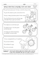 Aperçu - Feuilles d'exercices - FREEBIE English SPRING / Easter read and colour worksheets - Page 3