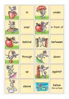 Aperçu - Jeux - prepositions English Anglais matching cards - Page 1