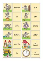 Aperçu - Jeux - prepositions English Anglais matching cards - Page 2