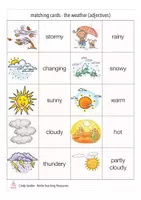 Aperçu - Jeux - the weather English Anglais matching cards - Page 1