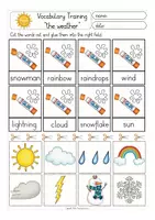 Aperçu - Matériel pour travaux manuels / dessin - weather English Cut & Glue worksheets Anglais - Page 1