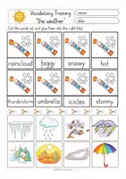 Aperçu - Matériel pour travaux manuels / dessin - weather English Cut & Glue worksheets Anglais - Page 3