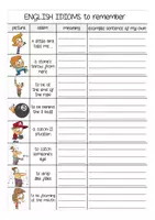 Aperçu - Feuilles d'exercices - English idioms worksheets / workbook - Page 2