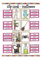 Aperçu - Apprentissages en autonomie - Halloween English Anglais clip cards - Page 2
