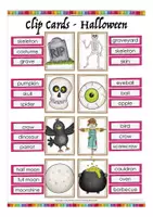 Aperçu - Apprentissages en autonomie - Halloween English Anglais clip cards - Page 3