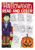 Aperçu - Feuilles d'exercices - read and color Halloween Anglais - Page de couverture