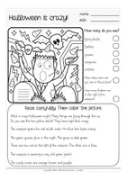 Aperçu - Feuilles d'exercices - read and color Halloween Anglais - Page 3