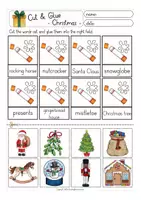 Aperçu - Feuilles d'exercices - Christmas English Anglais Cut & Glue worksheets - Page 2