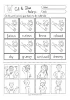 Aperçu - Feuilles d'exercices - feelings and emotions English Cut & Glue worksheets - Page 3