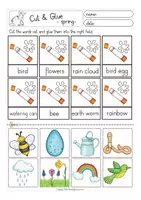 Aperçu - Feuilles d'exercices - Spring Cut & Glue worksheets English / Anglais - Page 2