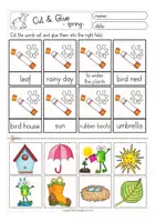 Aperçu - Feuilles d'exercices - Spring Cut & Glue worksheets English / Anglais - Page 3