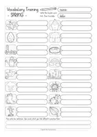 Aperçu - Feuilles d'exercices - SPRING vocabulary training English / Anglais - Page 3