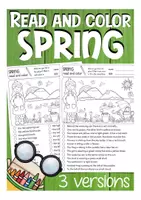 Aperçu - Feuilles d'exercices - SPRING read and colour English worksheets / Anglais - Page de couverture