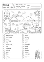 Aperçu - Feuilles d'exercices - SPRING read and colour English worksheets / Anglais - Page 1