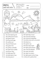 Aperçu - Feuilles d'exercices - SPRING read and colour English worksheets / Anglais - Page 2