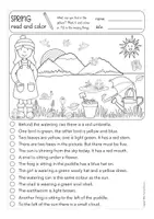 Aperçu - Feuilles d'exercices - SPRING read and colour English worksheets / Anglais - Page 3