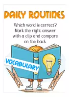 Aperçu - Cartes d'exercices - daily routines / hobbies English Anglais clip cards - Page 1