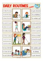 Aperçu - Cartes d'exercices - daily routines / hobbies English Anglais clip cards - Page 2