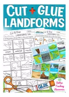 Aperçu - Feuilles d'exercices - landforms cut & glue worksheets English Anglais - Page de couverture