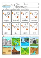 Aperçu - Feuilles d'exercices - landforms cut & glue worksheets English Anglais - Page 2