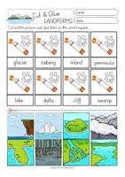 Aperçu - Feuilles d'exercices - landforms cut & glue worksheets English Anglais - Page 3