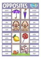 Aperçu - Jeux - opposites / antonyms clip cards English Anglais - Page 3