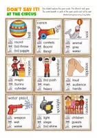 Aperçu - Cartes d'exercices - Don´t say it! AT THE CIRCUS English Anglais - Page 2