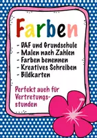 Aperçu - Matériel pour travaux manuels / dessin - Farben - Grundschule / DAF - kostenlos - Page de couverture