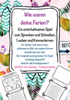 Aperçu - Feuilles d'exercices - Wie waren deine Ferien? - Ferienbericht - Page de couverture