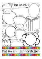 Aperçu - Feuilles d'exercices - Das bin ich - sich vorstellen Sketchnotes - Page de couverture