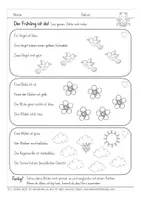 Aperçu - Feuilles d'exercices - Lesen und Malen Frühling - Page 1