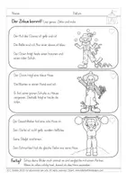 Aperçu - Feuilles d'exercices - Lesen und Malen - Zirkus - Page 3
