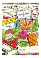 Aperçu - Feuilles d'exercices - Lesespaß für die Herbstferien - Grundschule - Page 1
