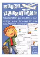 Aperçu - Feuilles d'exercices - Meine Flugreise - Ferienbericht - Page de couverture