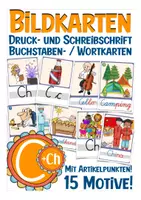 Aperçu - Apprentissages en autonomie - Buchstabe C / Anlaut Ch - Bildkarten Druckschrift Schreibschrift - Page de couverture