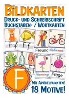 Aperçu - Cartes / Images - Buchstabe F - Bildkarten Einführung Druckschrift Schreibschrift - Page de couverture