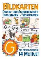 Aperçu - Cartes / Images - Buchstabe G - Bildkarten Einführung Druckschrift und Schreibschrift - Page de couverture