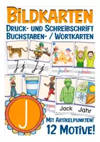 Aperçu - Apprentissages en autonomie - Buchstabe J - Bildkarten Einführung Druckschrift und Schreibschrift - Page de couverture