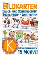 Aperçu - Apprentissages en autonomie - Buchstabe K - Bildkarten Einführung Druckschrift und Schreibschrift - Page de couverture