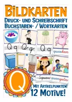 Aperçu - Apprentissages en autonomie - Buchstabe Q - Bildkarten Einführung Druckschrift Schreibschrift - Page de couverture