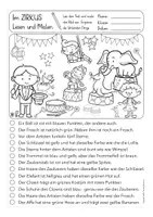 Aperçu - Feuilles d'exercices - Lesen und Malen Zirkus Deutsch - Page 3