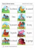 Aperçu - Jeux - dans la ferme (animaux) - jeu de mémoire français - Page 1