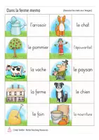 Aperçu - Jeux - dans la ferme (animaux) - jeu de mémoire français - Page 2