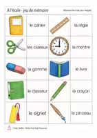Aperçu - Jeux - a l'école - jeu de mémoire français - Page 1