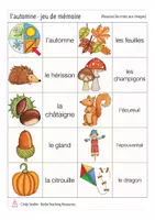 Aperçu - Jeux - l´automne - jeu de mémoire français - Page 1