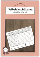 Vorschau - Arbeitsblätter - Selbsteinschätzung mündliche Mitarbeit - Deckblatt