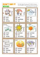 Vista previa - Juegos / Gamificación - Don't say it - the weather English game - página 1