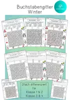 Vorschau - Arbeitsblätter - Buchstabengitter WINTER Suchsel 2fach differenziert #edukiknaller2021 - Deckblatt